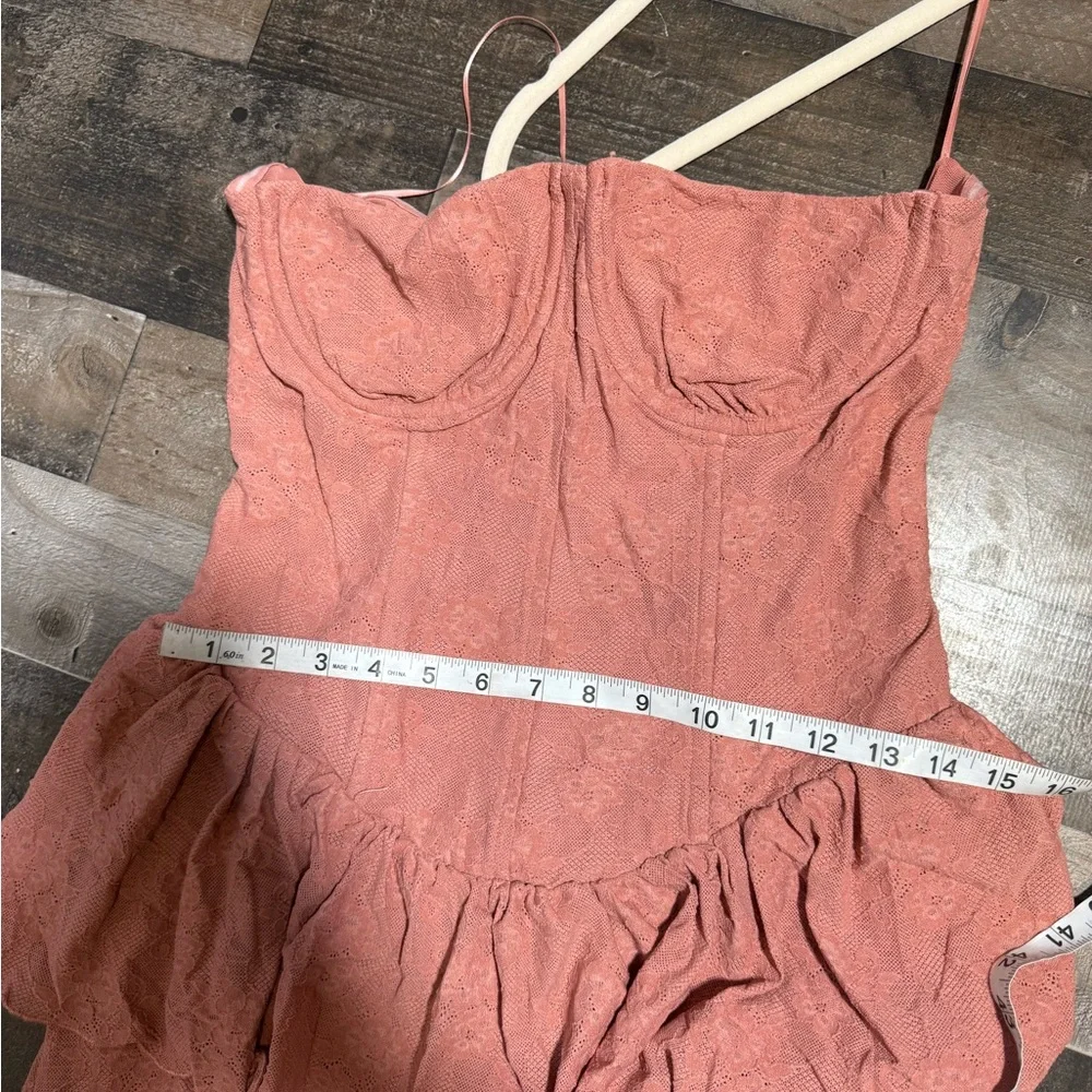 NWT Anthropologie WeWoreWhat Nylon Strapless Corset‎ Peplum Maxi Dress- 14 - Picture 7 of 10